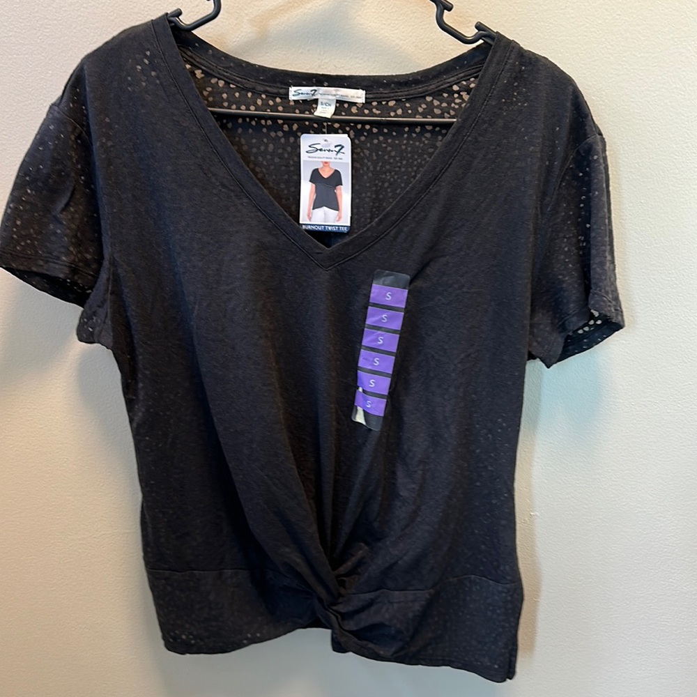 Seven7 NWT Burnout Twist Tee women’s top size small